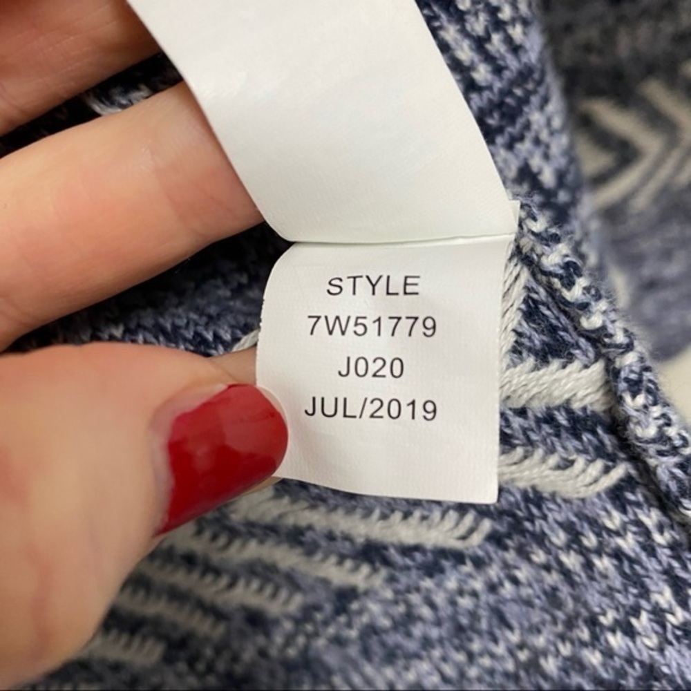 Lucky Brand Open Front Cardigan Blue Aztec Boho - Picture 6 of 7